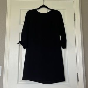 CeCe Black Lined Dress Long Sleeves with Tie Knot Detail Size 4